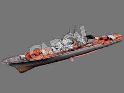 C4D海军舰艇军舰舰船-1134A型巡洋舰/克列斯塔级巡洋舰模型 Kresta Class 3d Model
