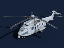 武装直升机C4D模型 military helicopter