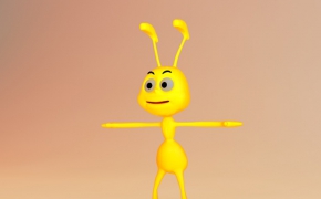 小蚂蚁卡通形象C4D模型 Ant cartoon model