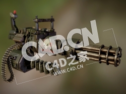 C4D科幻武器加特林机枪电影游戏道具模型 The Usurper