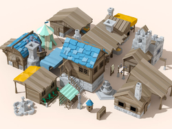 20个低面多边形中世纪建筑模型集craftpix medieval building 3d low poly models