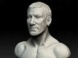 ZBrush 男人头像雕刻作品Head_02
