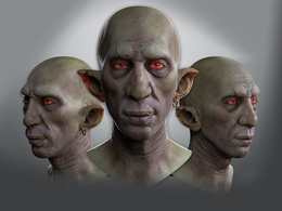 妖精头像C4D模型 Goblin