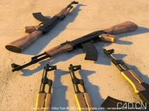 AK47-C4D模型 Gun