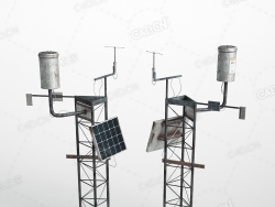 太阳能金属塔C4D模型下载