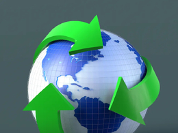 高精度环保绿色循环地球C4D模型 适用于可持续发展宣传片与环保主题设计green earth