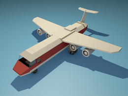 卡通积木飞机C4D模型 Cartoon airplane C4D model