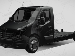 雷诺Master板车卡车货车运输车辆汽车2010款C4D汽车模型下载