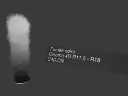 C4D粒子发射器模拟黑色烟雾动画工程文件 Matière pyrocluster - Fumée noire