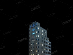 夜间摩天大楼办公楼写字楼C4D模型 Archmodels Vol.103_Night Skyscrapers - model-70