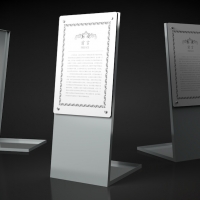 展厅模型：前言、序言金属造型C4D模型