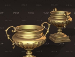 C4D足球赛奖杯冠J(champion)奖杯模型 cup 3d model