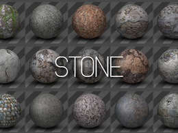 53个C4D石头材质球合集 Stone Textures for Cinema 4D