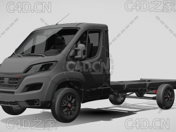 菲亚特ducato杜卡托牵引车卡车平板车货车2022款C4D汽车模型下载
