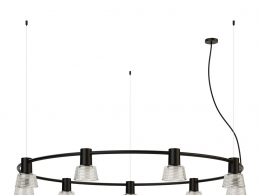 Zero构成系列小号玻璃罩圆形轨道吊灯3D模型素材下载Compose Rail Circle Pendant Ligh