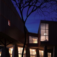 夜色中的建筑C4D模型 Night in the building 3D model