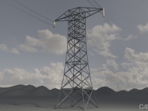 电力设施：高压线铁架/高压线塔架/电线塔3D模型