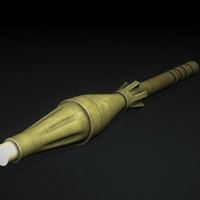 现代武器模型：单兵肩托式火箭C4D模型 RPG Rocket