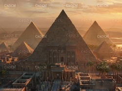 埃及金字塔 埃及法老墓建筑群3D模型 Kitbash3D-Egypt