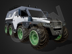 8轮硬派越野车奥兰德SUV 8x8汽车C4D模型