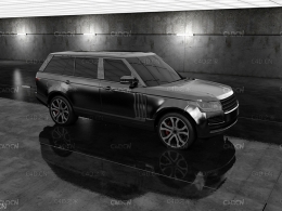 黑色越野汽车 路虎汽车C4D模型