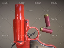 红色手枪火焰枪C4D模型 pistol