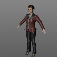 短发女人C4D模型（带绑定） Woman02 c02