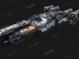 C4D科幻破坏者飞船科幻飞船太空舰飞船科幻飞行器太空船外星战舰方舟模型Sci Fi Destro