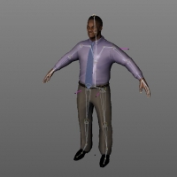 非洲男人C4D模型（带绑定）Man 01 c03 rig