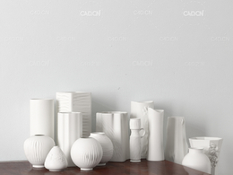 摆件装饰品c4d白色亚光陶罐瓶子模型下载