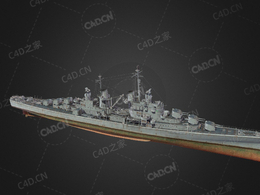 美国海军亚特兰大级轻型巡洋舰C4D模型下载Atlanta 3d model