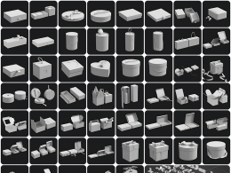 60款高品质礼品包装盒3D模型素材合集-节日送礼首饰珠宝化妆品通用包装设计素材3D models of packaging gift boxes
