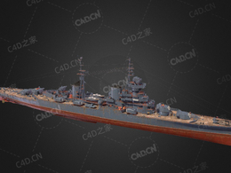 苏联海军米哈伊尔库图佐夫号轻巡洋舰C4D模型下载Mikhail Kutuzov 3d model