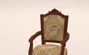 欧式木椅C4D模型 Wooden chair 3D model