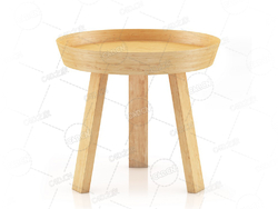 儿童圆形木桌实木桌C4D模型Round Wooden Table