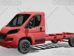 菲亚特ducato杜卡托牵引车卡车平板车货车2022款C4D汽车模型下载