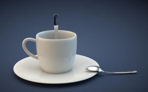 白瓷茶杯C4D模型 cup 3d model