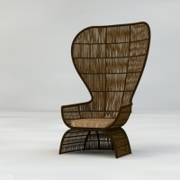编织生态休闲椅C4D模型 Armchair 3D model
