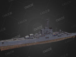 国军舰白瓦特号巡洋舰巴雅号铁甲舰C4D模型下载Bayard 3d model