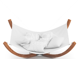 大型方形吊床C4D户外庭院家具模型下载