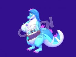 C4D卡通恐龙动漫角色模型 Belinda the dragon