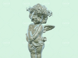 头戴花环的小天使雕塑模型 Little angel sculpture