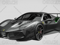 法拉利gtb488evo蜘蛛跑车C4D汽车模型下载