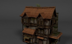 客栈商店古建房屋C4D模型 Medieval Store 3d model