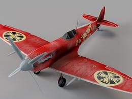 古复飞机 破损的飞机玩具C4D模型 aircraft