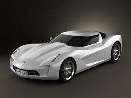 美国传奇跑车:雪佛兰克尔维特C4D模型 Chevrolet Stingray concept 2009