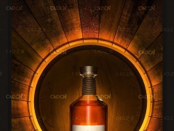 威士忌酒水产品海报模型渲染C4D模型