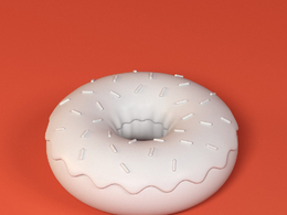 低面卡通甜甜圈图标模型donut
