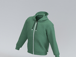 服饰模型：拉链式连帽衫