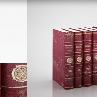 红色外语精装书籍C4D模型 Western hardcover books 3D model